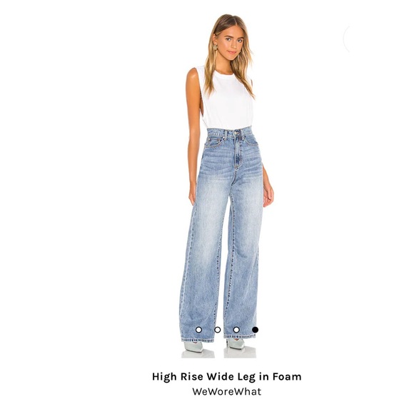 We Wore What High Rise Wide Leg denim in Foam Size 25 - Picture 3 of 14